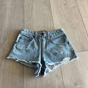 Carmar Denim Los Angeles Zip Up Shorts Size 23 Distressed